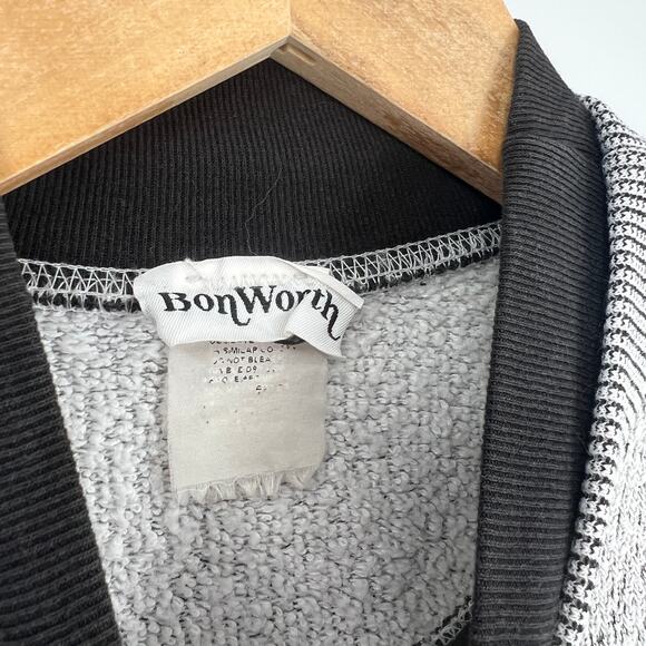 90s Vintage Cat Embroidered Sweatshirt Gray Knit Pullover Size Large - Picture 4 of 5